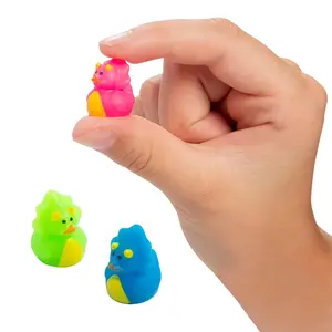 3/4" Micro Brightly Colored Dinosaur Rubber Ducks - 24 Pc.