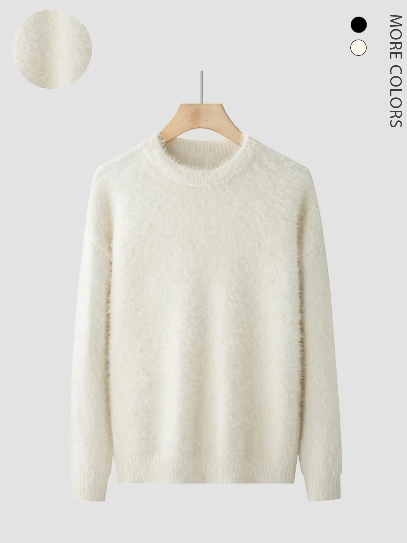 Men's Solid Color Plain Soft Long Sleeve Fleece Pullover, Casual Fashion Round Neck Knitwear Sweater Tops for Fall & Winter, Unisex Home Wear, Daily