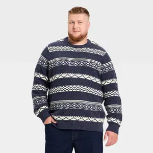 Men's Big & Tall Fair Isle Sweater - Goodfellow & Co Navy Blue 3XLT