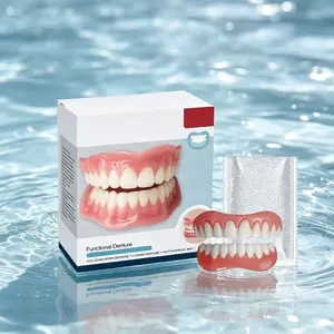 Functional Full Snap On Denture Set With Thermoplastic Moldable Beads Natural Realistic Fake Teeth Upper Lower False Teeth Kit For Missing Broken Stained Teeth Instant Smile Makeover For Men Women