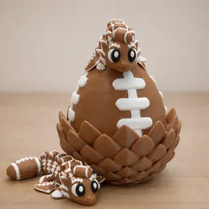 Dragon Egg Football Figurine with 2 Dragons Inside Fantasy Display Piece for Home & Desk Unique Gift for Birthdays Holidays & Special Occasions 3D Printed Plastic American Football Inspired Form