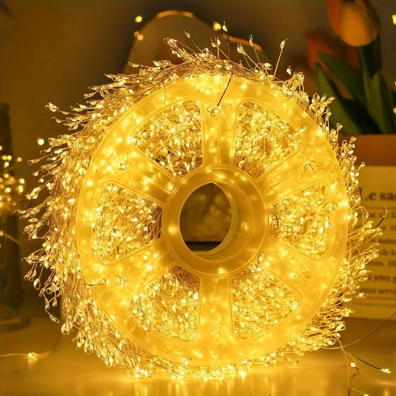 220/330 Firecracker Fairy Light - USB Powered Warm White Light&Multi Color Light String, with 8 Modes, Metal Firecracker Firefly, Suitable for Flower Wreath, Indoor Christmas, Halloween, Wedding, Birthday Party Decoration - (Battery not included)
