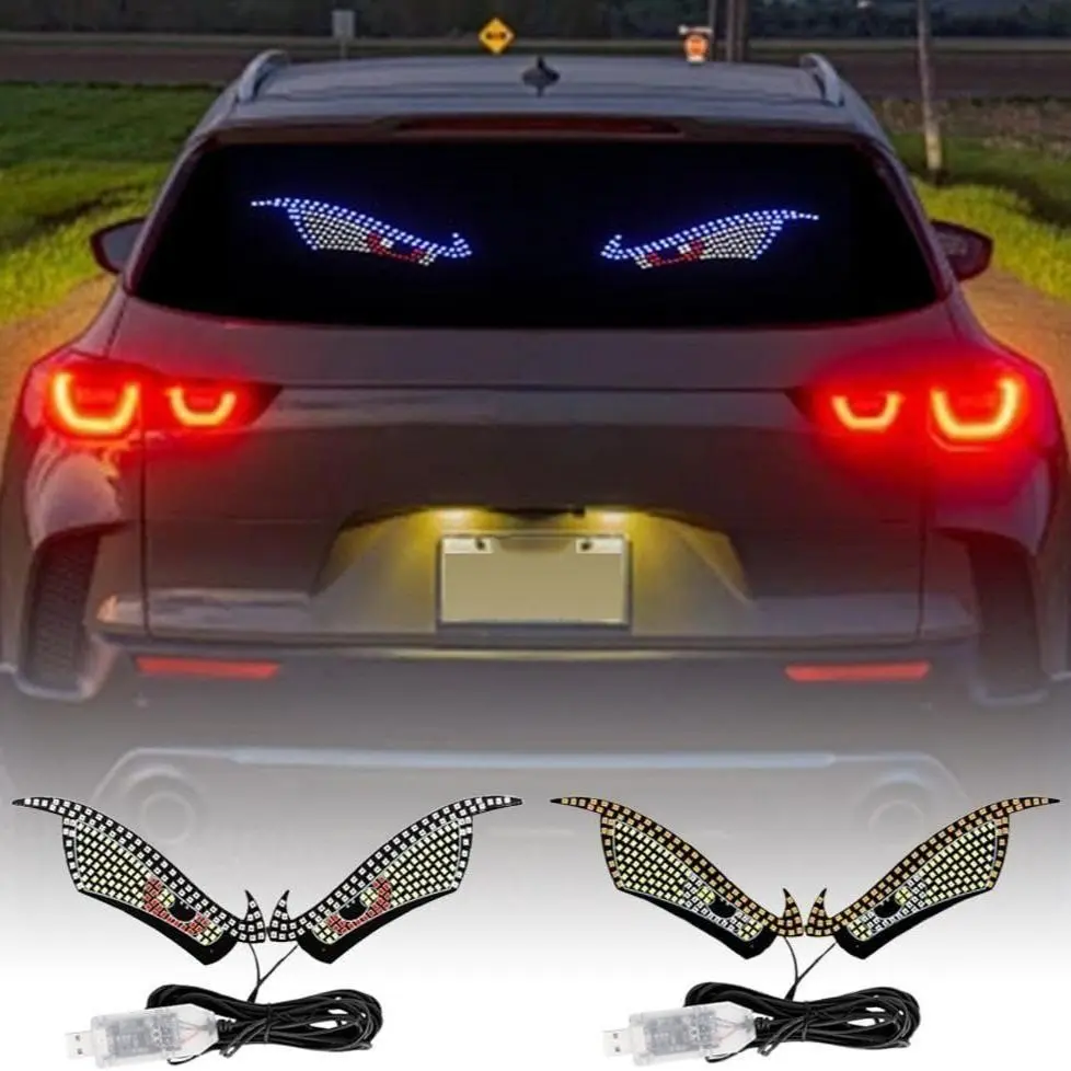 1 pair of big eyed night atmosphere lights, LED devil's eye animation eye lights, screw lights, car and motorcycle decoration lights, Auto decorative light, eagle's eye lights, car and motorcycle mini decoration accessories