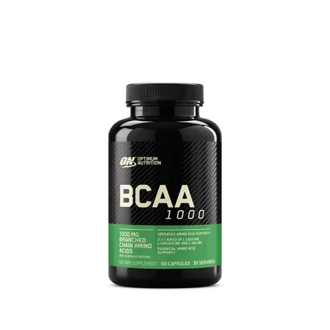 Optimum Nutrition BCAA 1000mg Dietary Gym Supplement - 200 Capsules, 2-Cap Serving, Gluten-Free, Isoleucine-Infused, Augments Amino Acids, Selfcare Support, Protein Synthesis Boost, Stack Compatible, Retail Packaged
