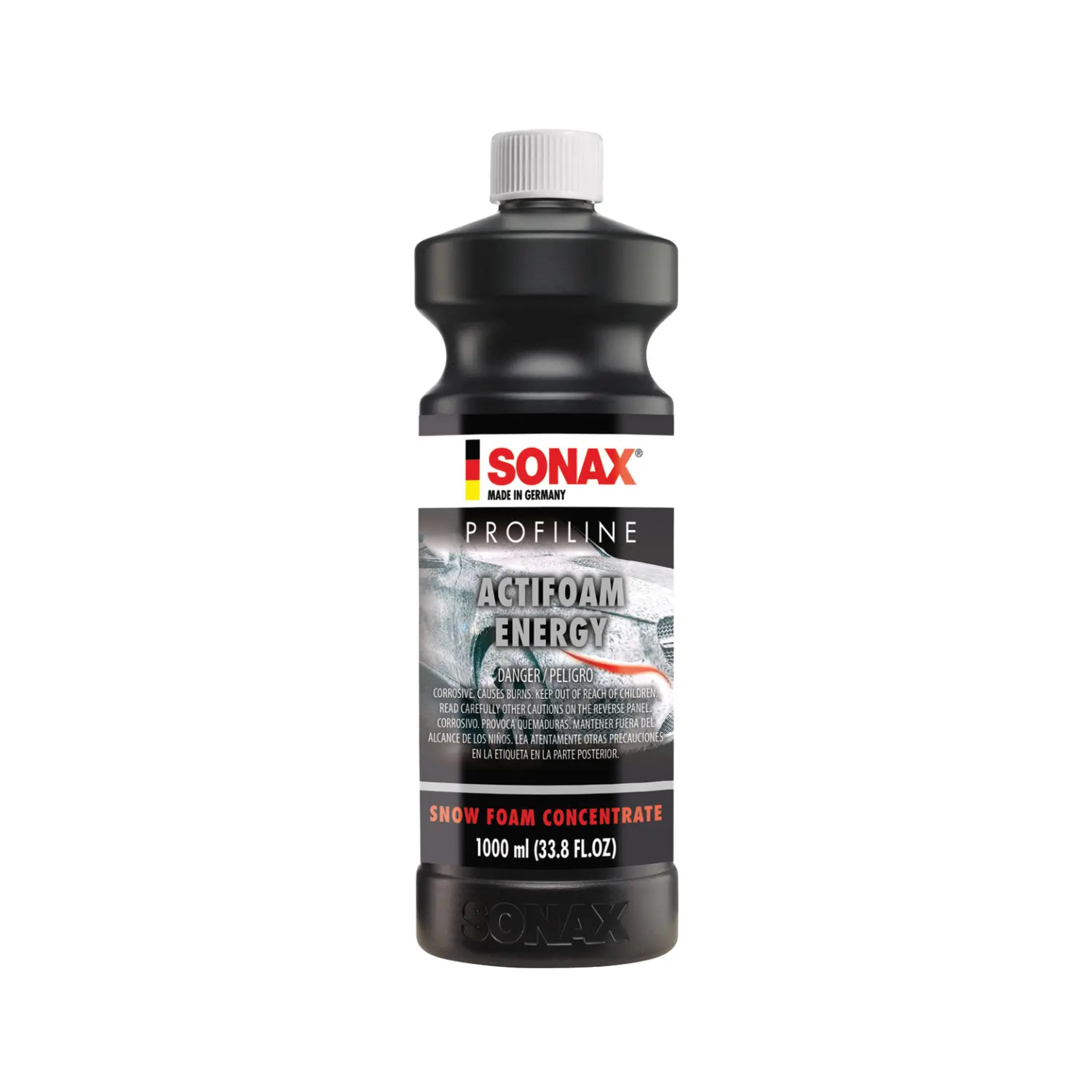 SONAX PROFILINE ActiFoam Energy Vehicle Shampoo - 1L (1000ml), Strong Dirt-Dissolving Cleaner for Washing Vehicles, Insect Remover with Excellent Foam Development