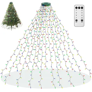 Bright Christmas Tree Lights, 400 LED Waterfall Top Light with Remote, 8 Lighting Modes, Indoor Outdoor Yard Party Decorations, Outdoor Light String