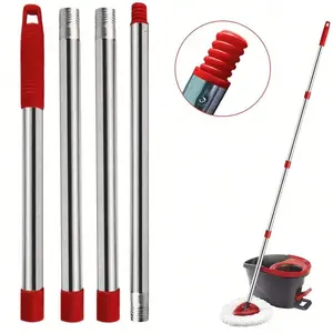 Spin Mop Replacement Handle, Adjustable 4-section Foot Mop Replacement Stick for Triangle Spin Mop Base, Home Care Supplies for Kitchen Office Dormitory, for Microfiber Spin Mop