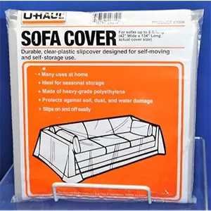 U-Haul Moving & Storage Sofa Cover (Fits Sofas up to 8' Long) - Water Resistant Plastic Sheet Couch Protection - 42" x 134" (1-Pack)