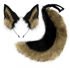 Wolf Dog Dress Up Costume Halloween Animal Costume Animal Ears Headband Animal Tail for Girl Cosplay Accessories Halloween Party