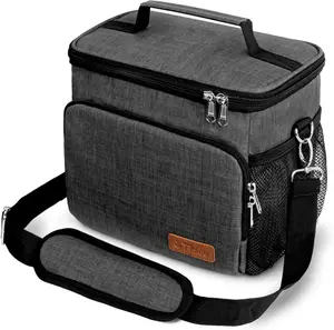 Tiblue Insulated Lunch Bag, Leakproof, Freezable Cooler for Office, School, Picnics, Adjustable Strap, for Adults & Kids
