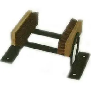 212 MAIN Newport Blacksmith Shop NB225 Boot Scraper - Steel Frame, Dip Painted Antique Black Steel, Dual Brushes, Mount to Concrete Wood Floor, Ideal for Outdoor Equestrian Footwear Cleaning