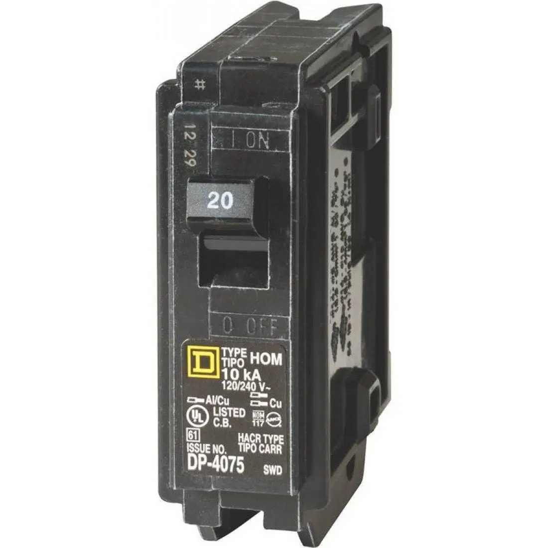 Square D  20A 1 Pole HO Breaker HOM120C