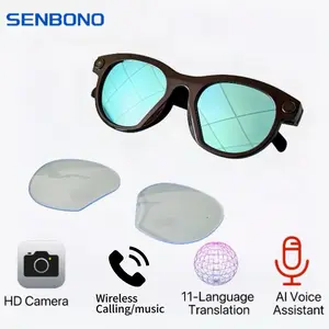 Senbono Ultra-Light Smart Glasses, Sports Camera Glasses, Running Dedicated, Hands-Free, Photo & Video, Ai Voice Assistant, HD Camera, Music, Calls
