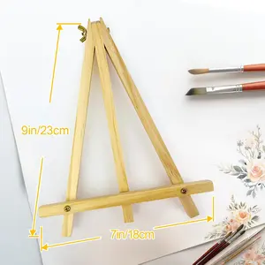 6 Pack 9 Inch Wood Tripod Table Top Easels for Painting Art Craft, Kids Student Tabletop Easel for Mini Photo Display