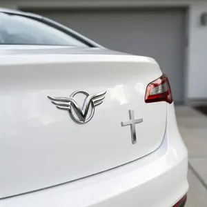 Religious Cross Sticker 3D Chrome Finish Universal Fit For Vehicles And Home Personalize Your Space