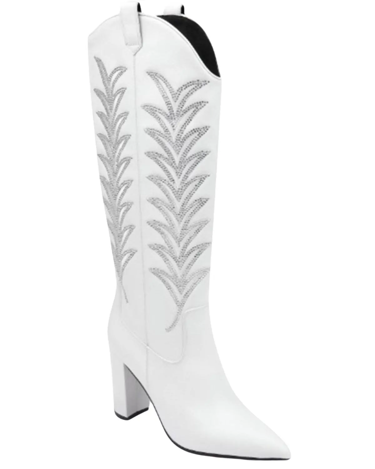 Danielxdiamond Women's Daniel X Diamond The Tall T Leather Western Boot Snip Toe - Dd3008b-Whtlea