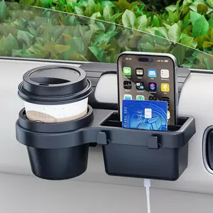 Multifunctional Car Organizer Box With Cup Holder Drink Holder Side Door Window Phone Slot Hanging Storage Rack Car Console Organizer For Vehicle Car Cup Holders