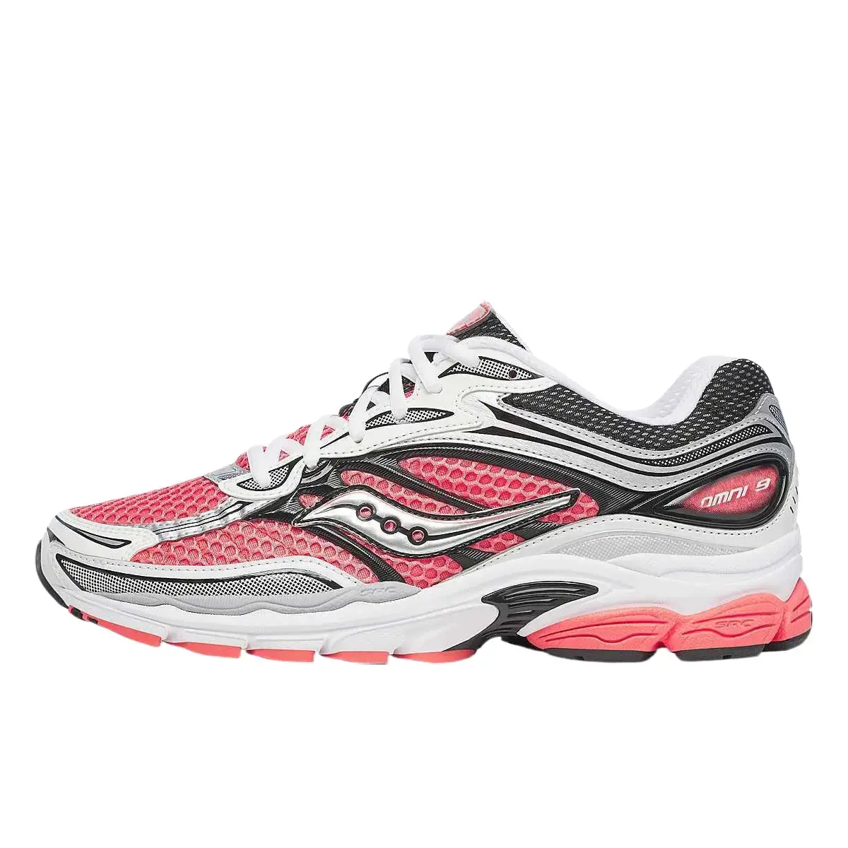 Men's Saucony Progrid Omni 9 Mesh Upper Running Sneaker - Silver Coral, Casual Sports & Outdoor Footwear