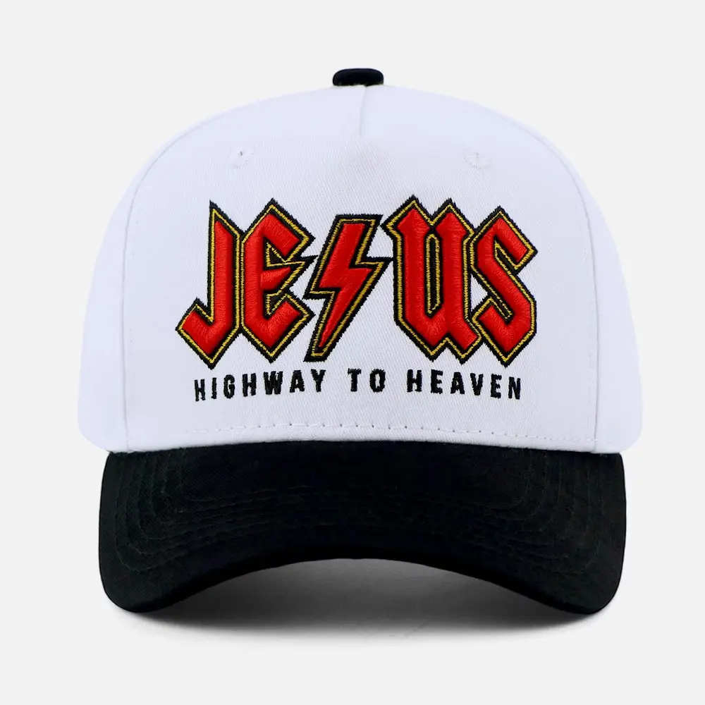 Christian Faith-Based Graphic Trucker Hat - Jesus Highway to Heaven Snapback Cap for Religious Enthusiasts, Faith-Based Graphic Hats