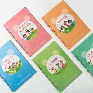 5 Practice Notebooks + 10 Pen Refills + 2 Pens (Without Refills): Groove Magic Practice Writing Book for Beginners, a Tracing Book for Numbers Alphabet, Addition, Substriction, Multiplacation, Division, And Drawing, Writing Practing Book Gift