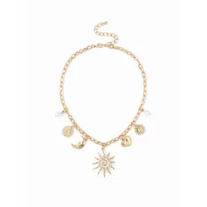 Cider SUN & MOON & HEART NECKLACE