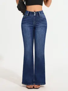 Women's Blue stretchy jeans, judy blue jeans for women,Elastic High-Waisted Skinny Jeans, trending jeans 2025,Wide Leg Casual Fashion Pants, Slim-Fitting Long Regular Fit, All Seasons Wear