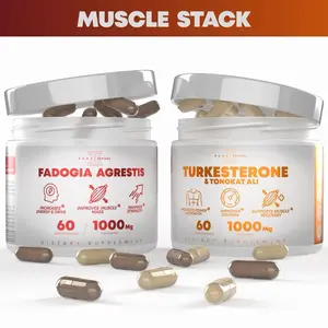 Muscle Stack by Peak Revival-X – 2000mg Formula – Turkesterone, Tongkat Ali & Fadogia – Testosterone Boost, Muscle Growth & Fast Recovery