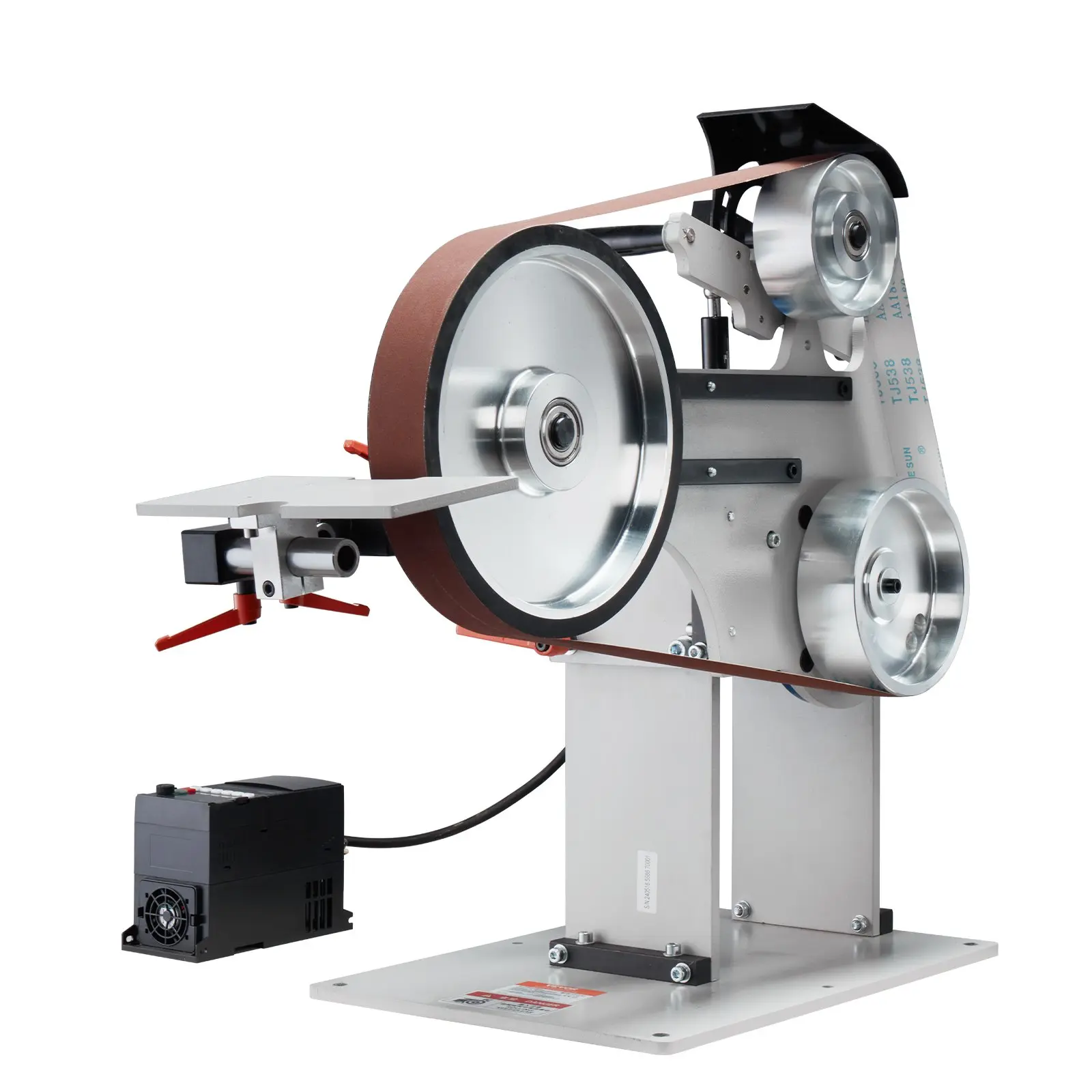 VEVOR Belt Grinder Sander, 72 x 2-Inch Variable Speed Belt Polisher with VFD, Compatible with 72"- 82*2" Belts, 1500W Motor, Machine