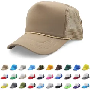 Men's Plain Trucker Foam Cap, Snapback Baseball Hat, Adjustable Mesh Solid Hats