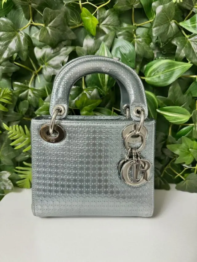 Pre-owned Dior LEATHER MINI CHRISTIAN METTALIC LADY DIOR