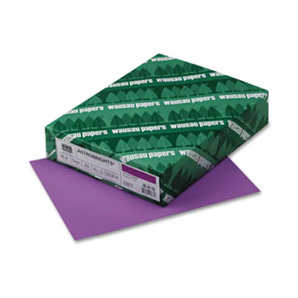 Wausau Paper Astrobrights Colored Card Stock 65 lbs. 8.5 x 11 Planetary Purple 250 Shts