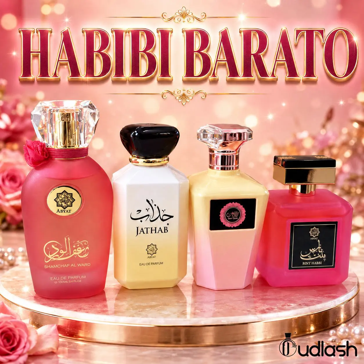 Habibi Bundle | Abyat Shanghaf Al Ward + Jathab + Bint Paris + Rose Night | Womens Fragrance | 100ml - 3.4 Oz | Eau De Parfum | Litchi-black currant, red apple