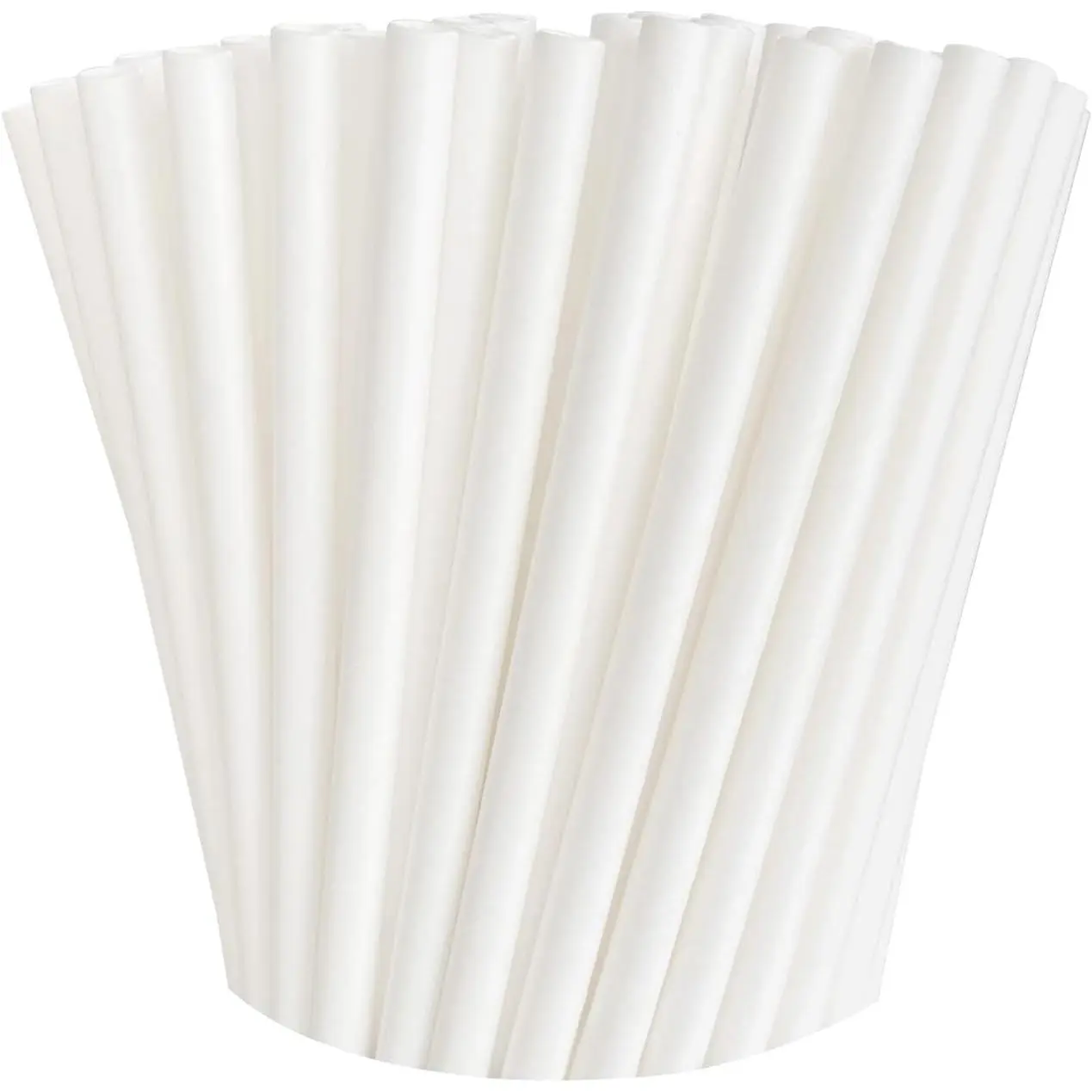 100 Pack Paper Straws White Biodegradable co-Friendly Drinking Bulk for Party Supplies, Bridal/ Shower, Birthday, Mixed Drinks, Weddings, Restaurant,  Service, Drink Stirrer