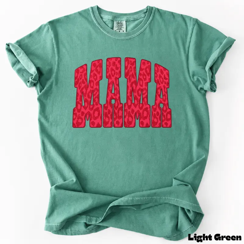 Women's Oversized Comfort Colors Vintage Graphic T-Shirt - Pink Leopard, Red Cheetah Print, Block Letter, Streetwear, Cute Casual Top, Mother's Day Gift for Mamas