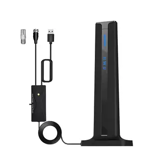 HWU Indoor/Outdoor Long-Range HD Digital Antenna - Indoor HDTV Antenna for Smart TV, with Detachable Amplifier Signal Booster, Included Remote for Local Channels
