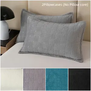 Pure Color Ultrafine Polyester Pocket Pillows (no Core), Autumn Winter Flannel Pillowcases, Set of 2, Soft and Cozy Bedding Accessories