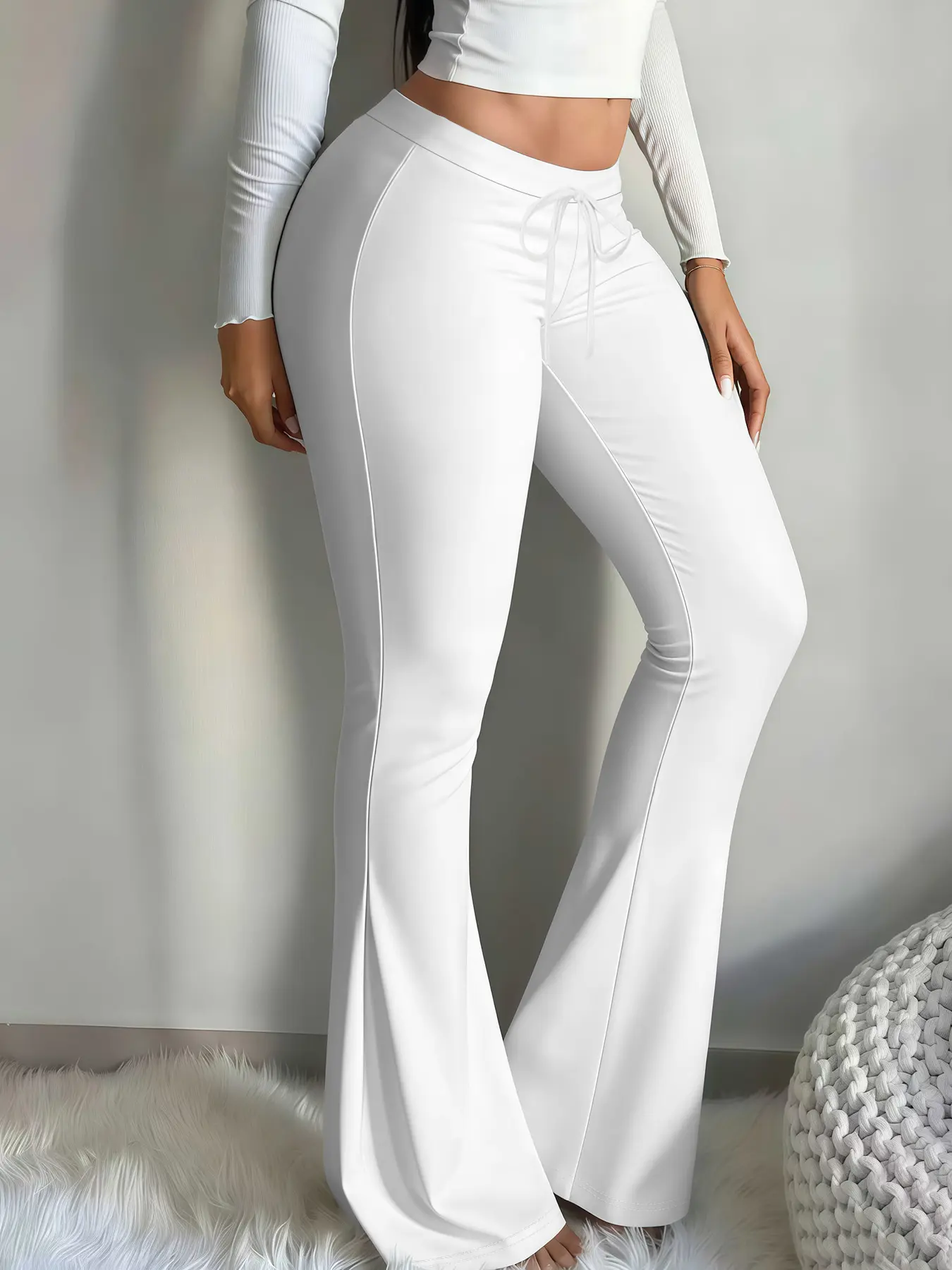 One-piece set, casual and stylish long pants, women's casual flared pants, yoga and jogging sports pants, All Season Activewear, Fitness Activewear, Workout Gym Clothing, suitable for street wear and all seasons.