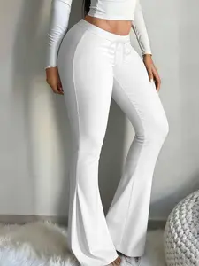 One-piece set, casual and stylish long pants, women's casual flared pants, yoga and jogging sports pants, All Season Activewear, Fitness Activewear, suitable for street wear and all seasons.