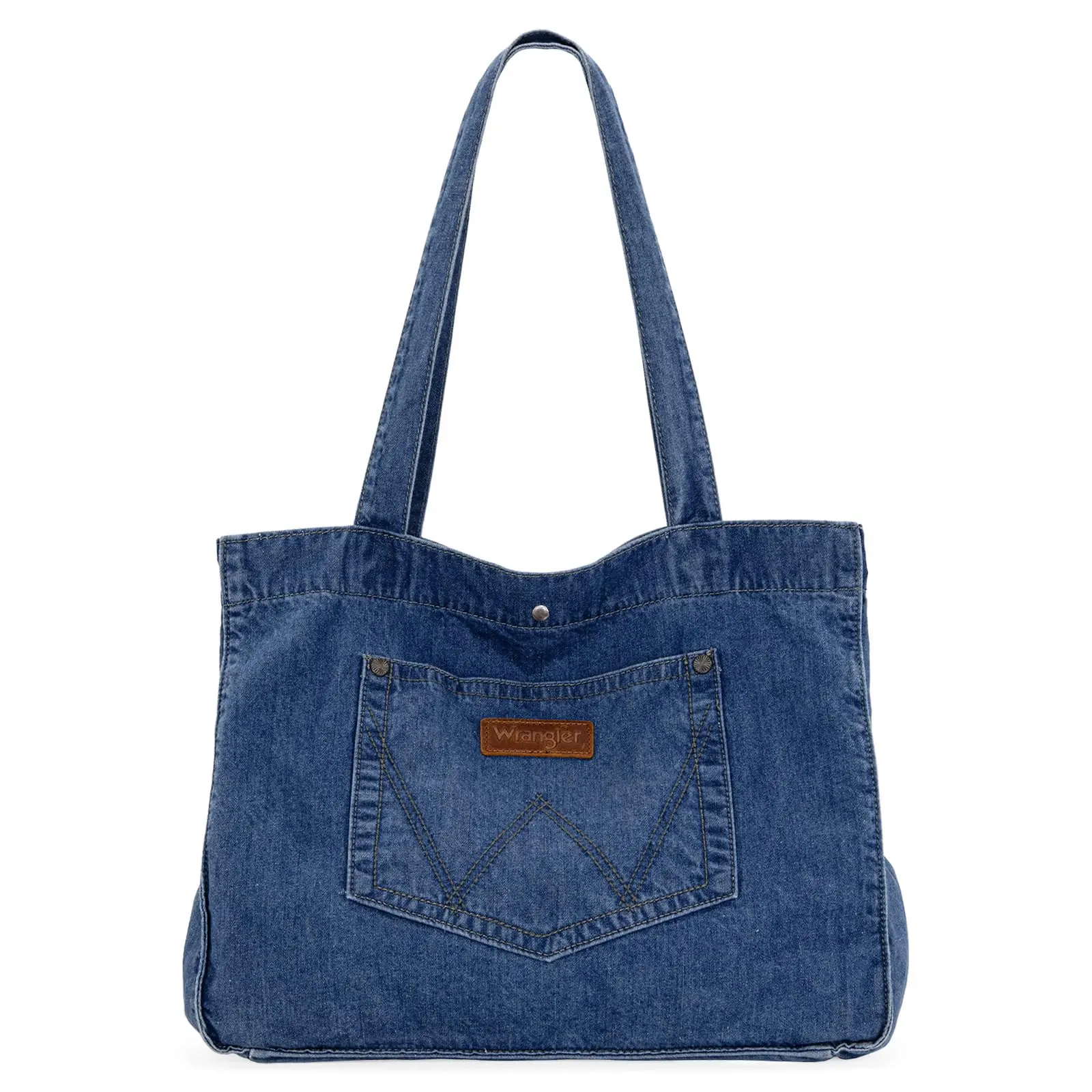 Wrangler Denim Tote Bag for Women Large Tote Purse Shoulder Bag for Work Travel