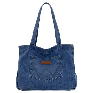 Wrangler Denim Tote Bag for Women Large Tote Purse Shoulder Bag for Work Travel
