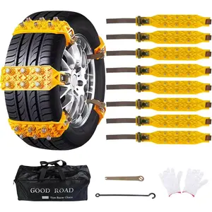 8 Pack  Tire Chains, Portable Snow Chains Suitable for , , and SUV, Zip Tie Tire Chains, Adjustable Thickened Snow Tyre Chains Thickened Wear-Resistant TPU Anti-Slip Chains