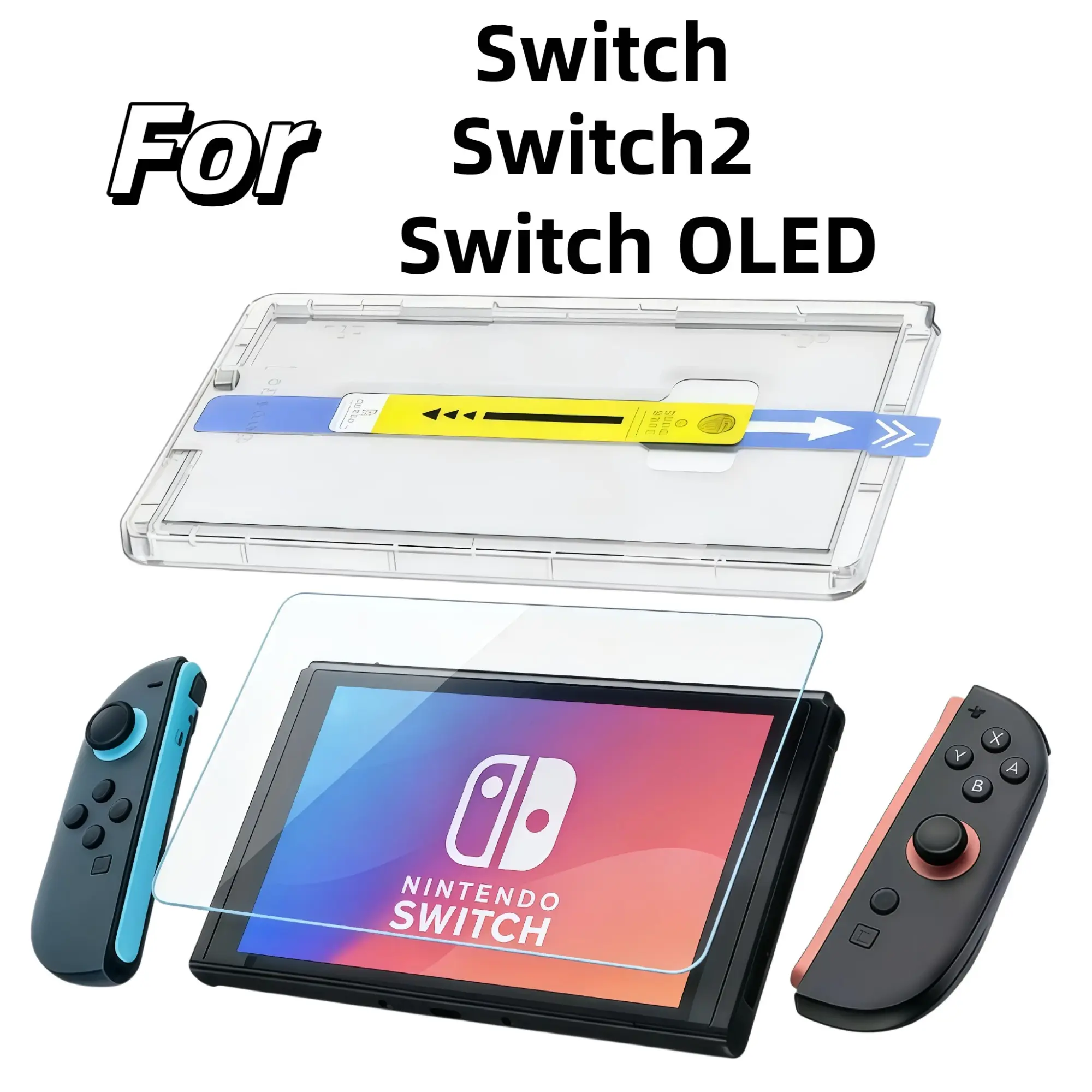 Switch 2 Oled Screen Protector Film, 9h Hardness Anti-Scratch Bubble-Free Alignment Tool Kit, Dustproof High Clarity Durability