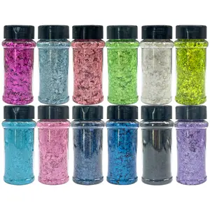 Chunky Glitter 12Colors Fluorescence Matte Chunky Glitter for Crafts, Craft Glitter for Resin Nail Art, DIY Crafts, Bulk Face Glitter for Festival Makeup