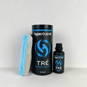 hyperCLEAN TRÉ Ceramic Coating - 3+ Years of Paint Protection with Nano Composite Technology & Hydrophobic Surface - Durable Metal Package with Applicator Pad