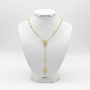 Rosario #539 unisex san Benito Gold plated