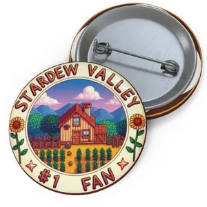 Stardew Valley Gamer Button Pin, #1 Fan, Video Game Gift, Gamer Accessory, 1.25”