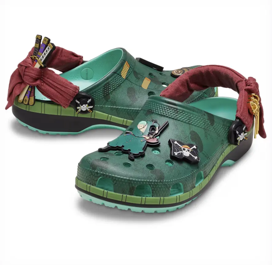 Crocs x One Piece Clog Roronoa Zoro Men's Shoes SKU: 212953-90H One Piece Crocs Collection Slip On Clogs Easy to Wear Gym Shoes