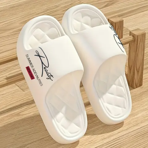 Women's Summer Slide Sandals, Letter Print Slides, Ultra-Light Eva Material, Diamond Embossed Cushioned Insole, Anti-Slip Wear-Resistant Sole, Ideal for Beach, Swimming Pool and Daily Wear, Casual Soft Slippers, Sliders Shoes