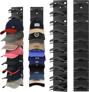 2-Pack Hat Organizer for Baseball Caps – Wall or Door Mount Hat Rack, Holds Up to 20 Hats, Strong Adhesive or Drill Mount for Bedroom & Closet Multilayer Wall-Mounted