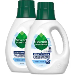 Concentrated Laundry Detergent Liquid Free & Clear Fragrance Free 40 Fl Oz (Pack of 2)